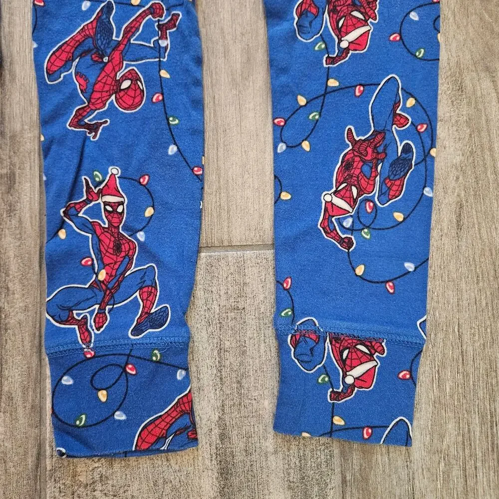 Gap‎ Kids Marvel Spider-Man Christmas Pajama Set Organic Cotton Size 10 Flaw